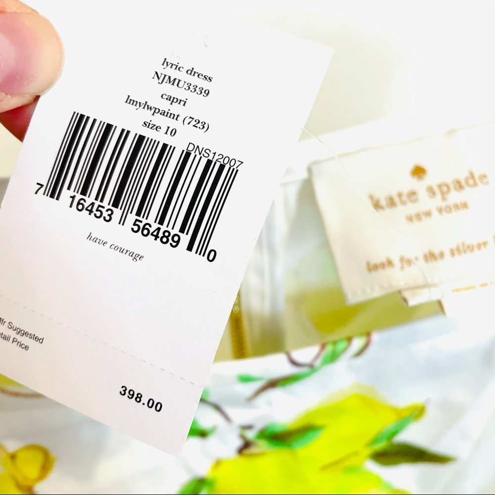🍋 New NWT kate spade lemon lyric dress white 10 - Picture 5 of 8